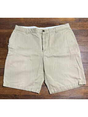 Dockers Chino Shorts Mens 36 Tan Khaki Cotton Twill Flat Front Casual Classic